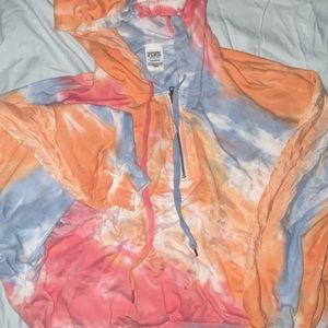 PINK Colorful Tye Dye webbed cover up.